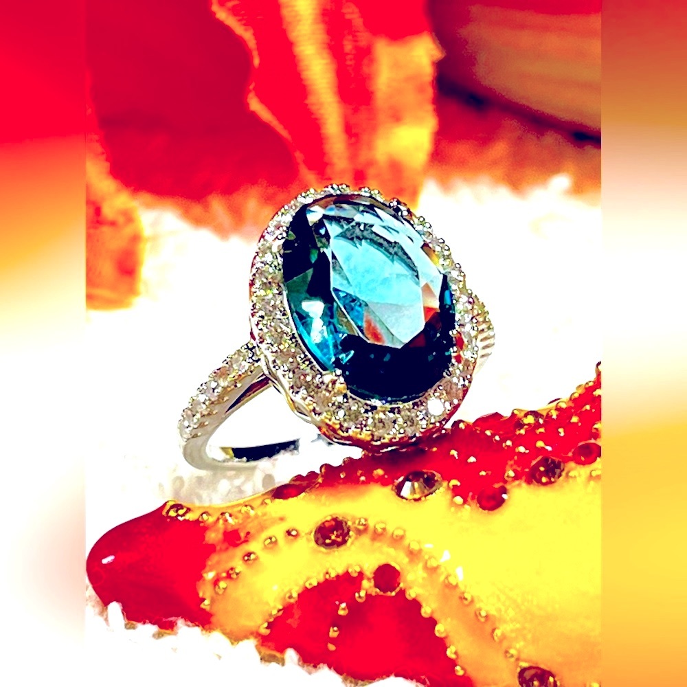 💋large bold sapphire dinner/cocktail ring